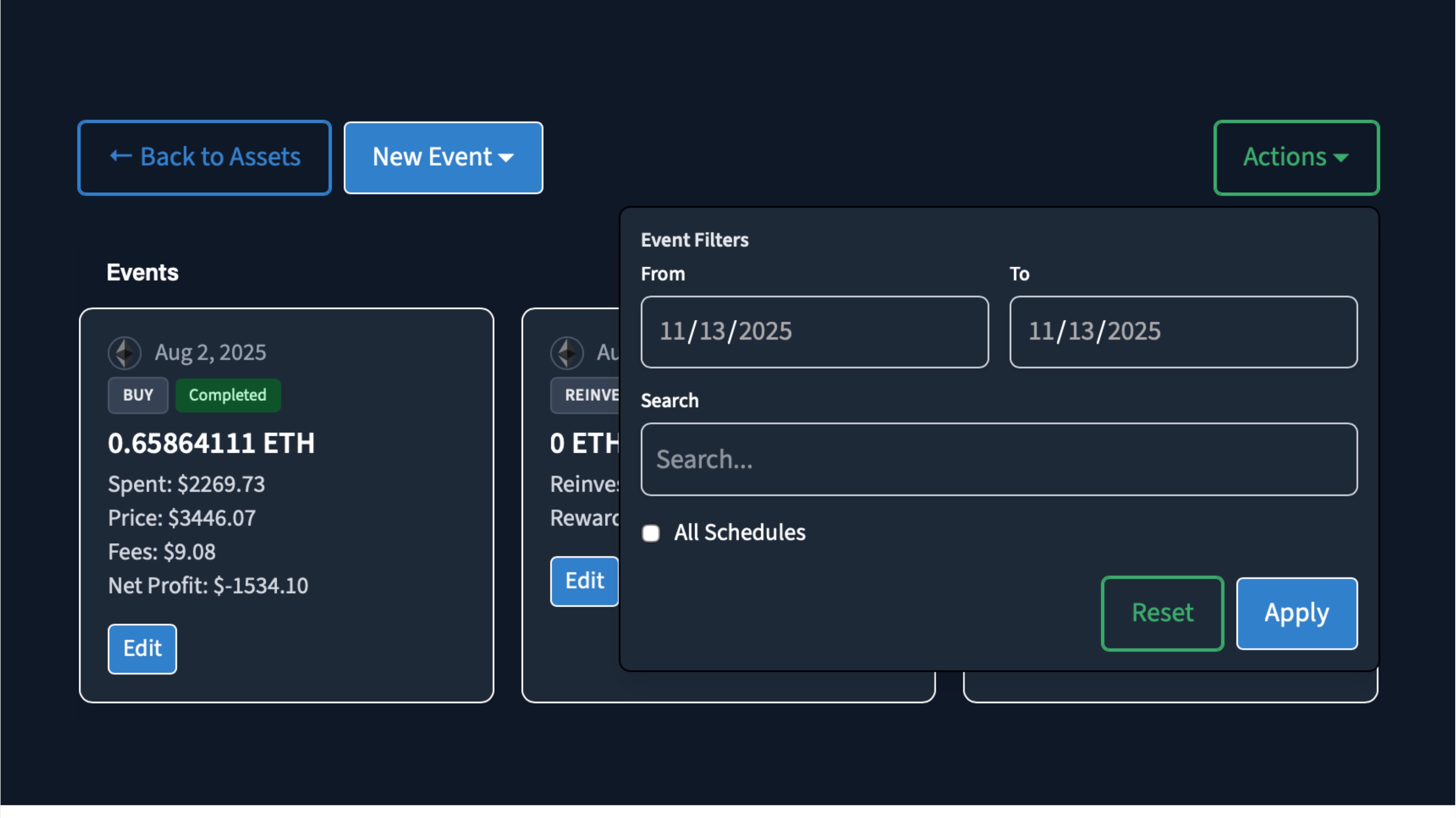 DCA dashboard loan health summary.